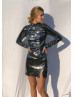 High Neck Glitter Black Latest Party Dress
